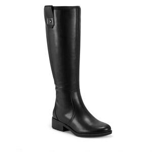 Easy Spirit Women's Black Leather Knee High Side Zip Rhonda Riding Boots sz 8W